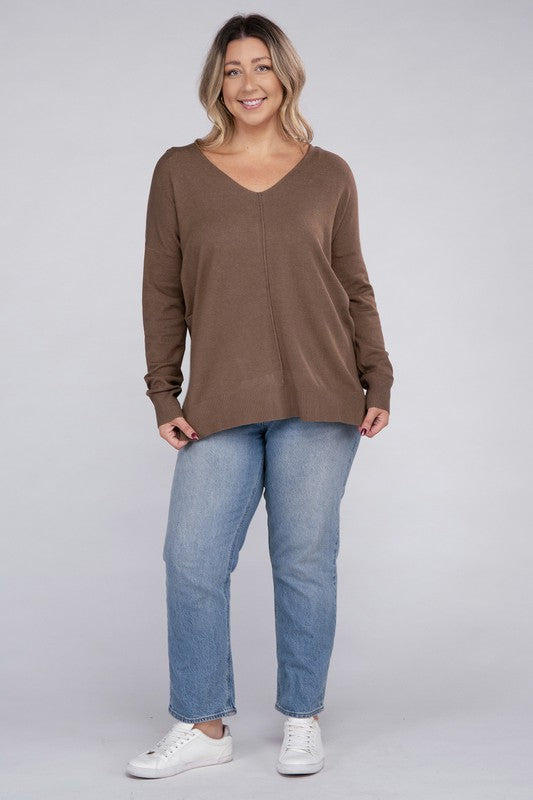 Plus Garment Dyed Front Seam Sweater king-general-store-5710.myshopify.com