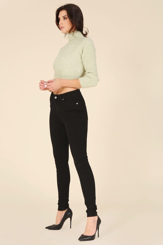 Black Denim Stretch Skinny Jeans king-general-store-5710.myshopify.com