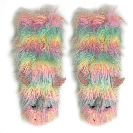 Funky Unicorn - Women's Cozy Sherpa Slipper Socks king-general-store-5710.myshopify.com