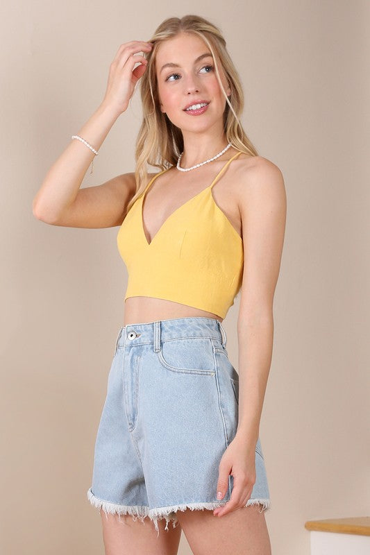 Yellow Crop Tank Top king-general-store-5710.myshopify.com