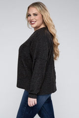 Plus Ribbed Brushed Melange Hacci Sweater king-general-store-5710.myshopify.com