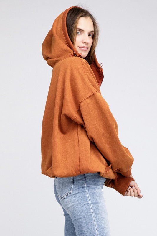 Stitch Detailed Elastic Hem Hoodie king-general-store-5710.myshopify.com