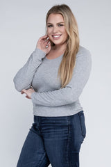 Plus Classic Ribbed Round Neck Long Sleeve king-general-store-5710.myshopify.com