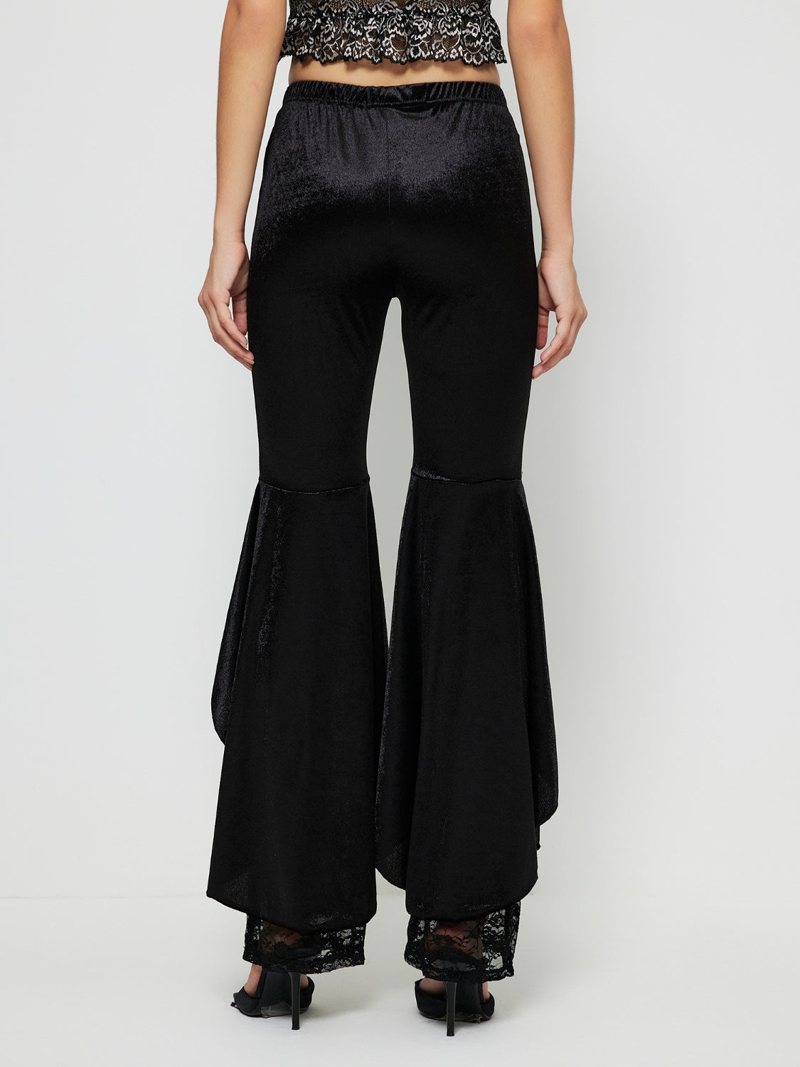 High Waist Lace Flare Pants