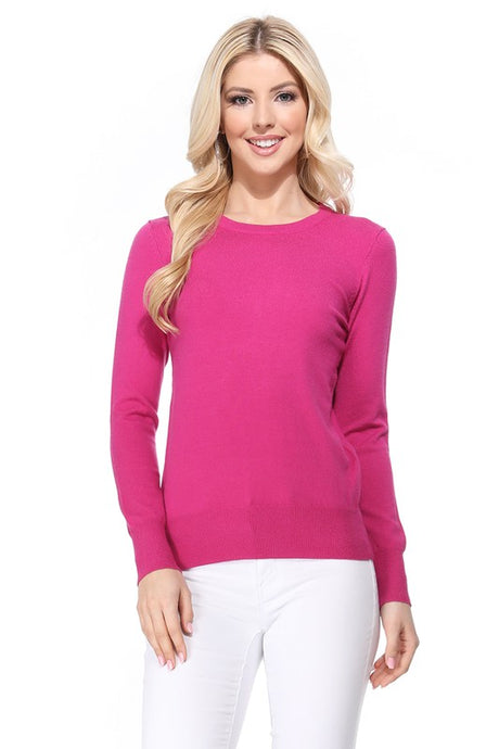 Crew Neck Long Sleeve Light Basic Casual Knit Top king-general-store-5710.myshopify.com