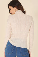 Wool Blend Mock Neck Sheer Sweater king-general-store-5710.myshopify.com