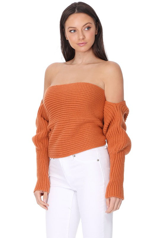 Off Shoulder Wrap Bolero Sweater king-general-store-5710.myshopify.com