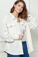 Cable Knit Button Down Shacket