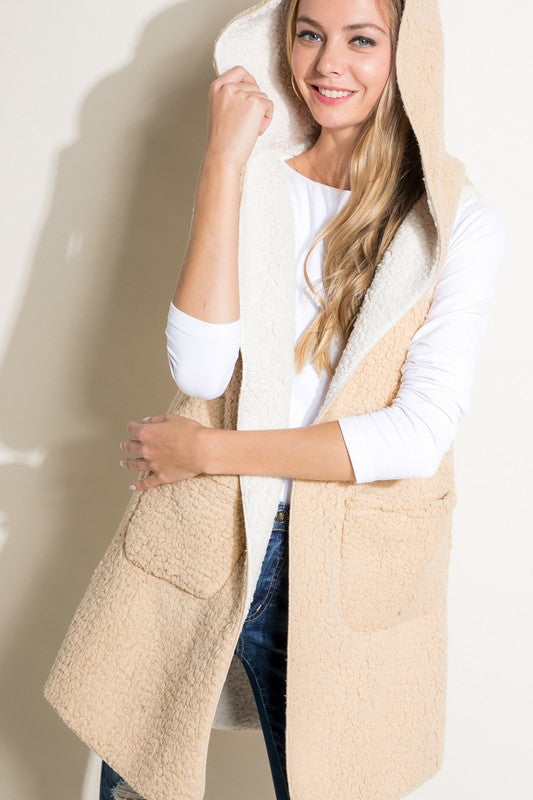 Oversized Sherpa Long Vest