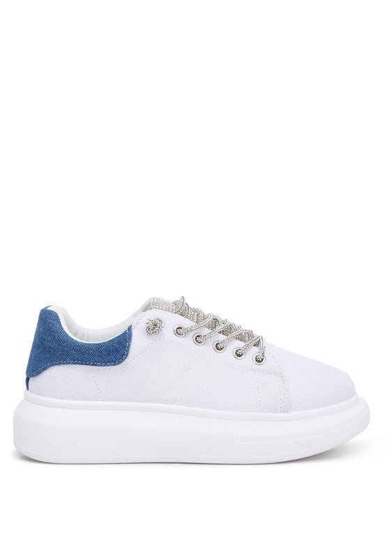 Jaxen Rhinestones Lace Up Sneakers king-general-store-5710.myshopify.com