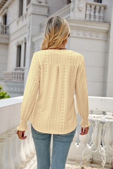 V-Neck Long Sleeve Top