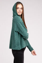 Hooded Brushed Melange Hacci Sweater king-general-store-5710.myshopify.com