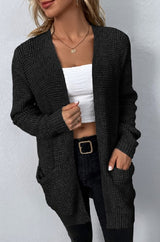 Open Front Waffle Sweater Cardigan king-general-store-5710.myshopify.com