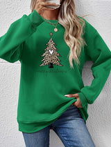 Christmas Tree Graphic Long Sleeve Sweatshirt king-general-store-5710.myshopify.com