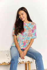 Double Take Floral Round Neck Babydoll Top king-general-store-5710.myshopify.com