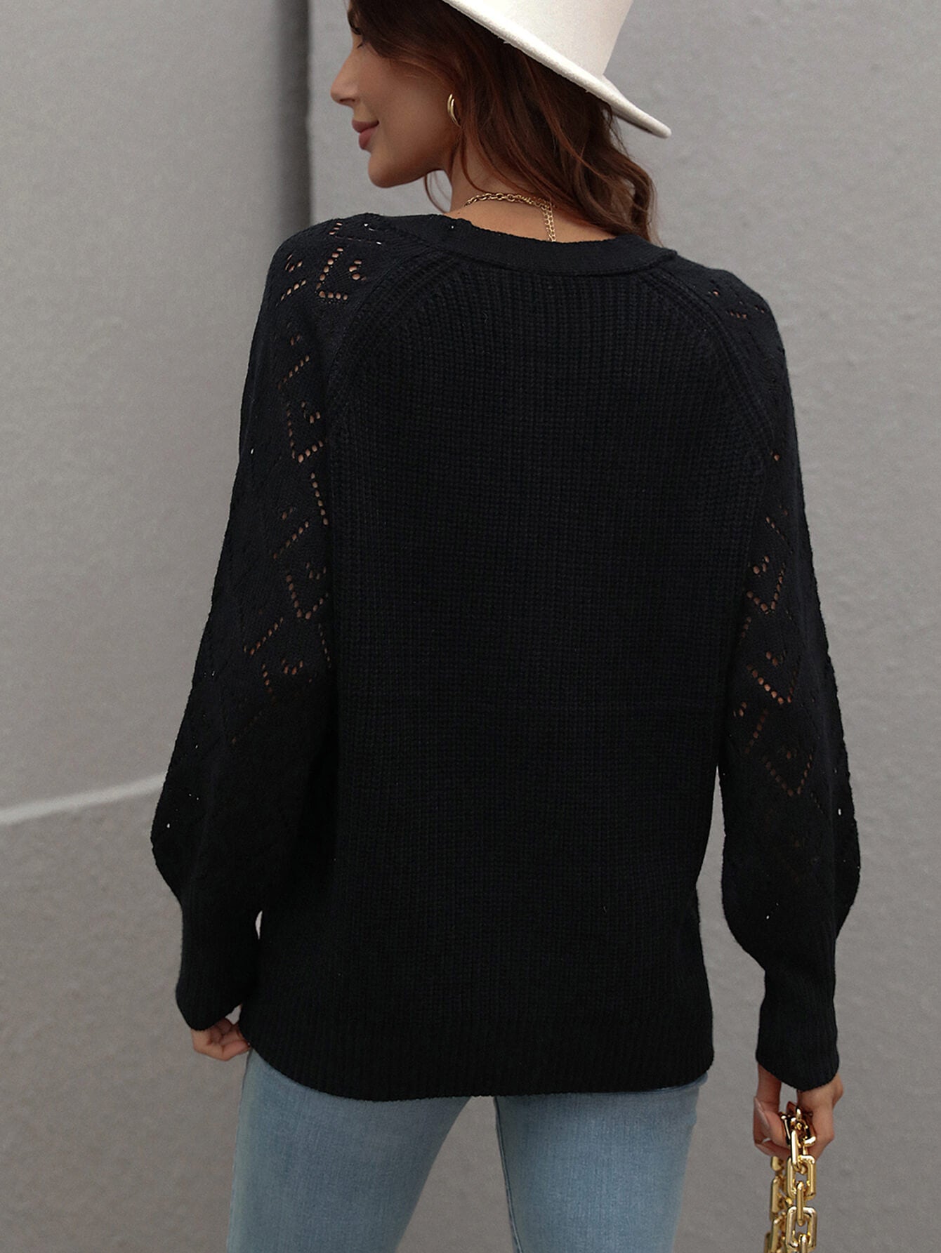 Double Take Rib-Knit Plunge Raglan Sleeve Cardigan king-general-store-5710.myshopify.com