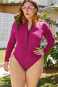 Zip Up Long Sleeve One-Piece Swimsuit king-general-store-5710.myshopify.com