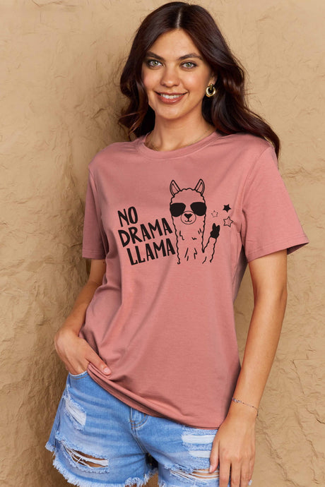 Simply Love Full Size NO DRAMA LLAMA Graphic Cotton Tee king-general-store-5710.myshopify.com