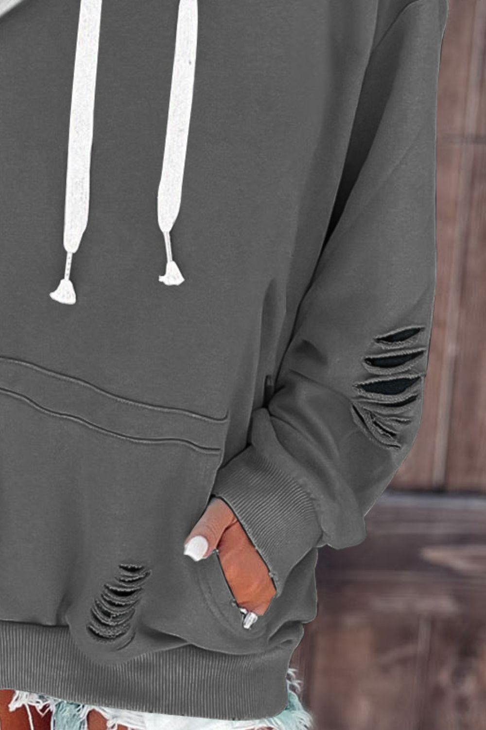 Cutout Dropped Shoulder Hoodie king-general-store-5710.myshopify.com