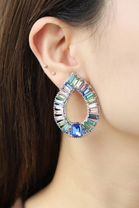 Multicolored Glass Stone Earrings king-general-store-5710.myshopify.com