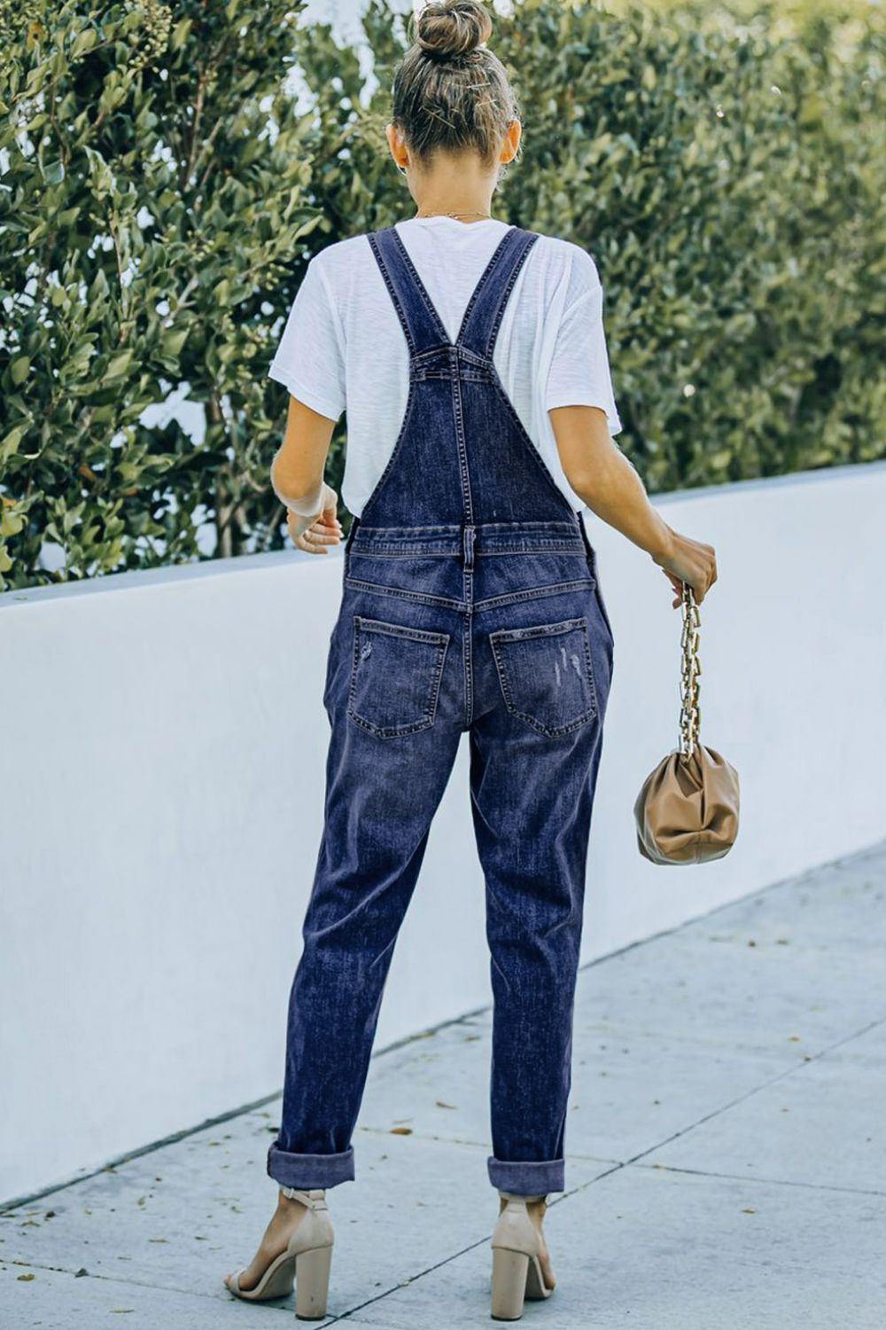 Pocketed Distressed Denim Overalls king-general-store-5710.myshopify.com