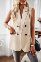 Double-Breasted Sleeveless Blazer king-general-store-5710.myshopify.com