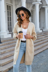 Open Front Dropped Shoulder Cardigan with Pocket king-general-store-5710.myshopify.com