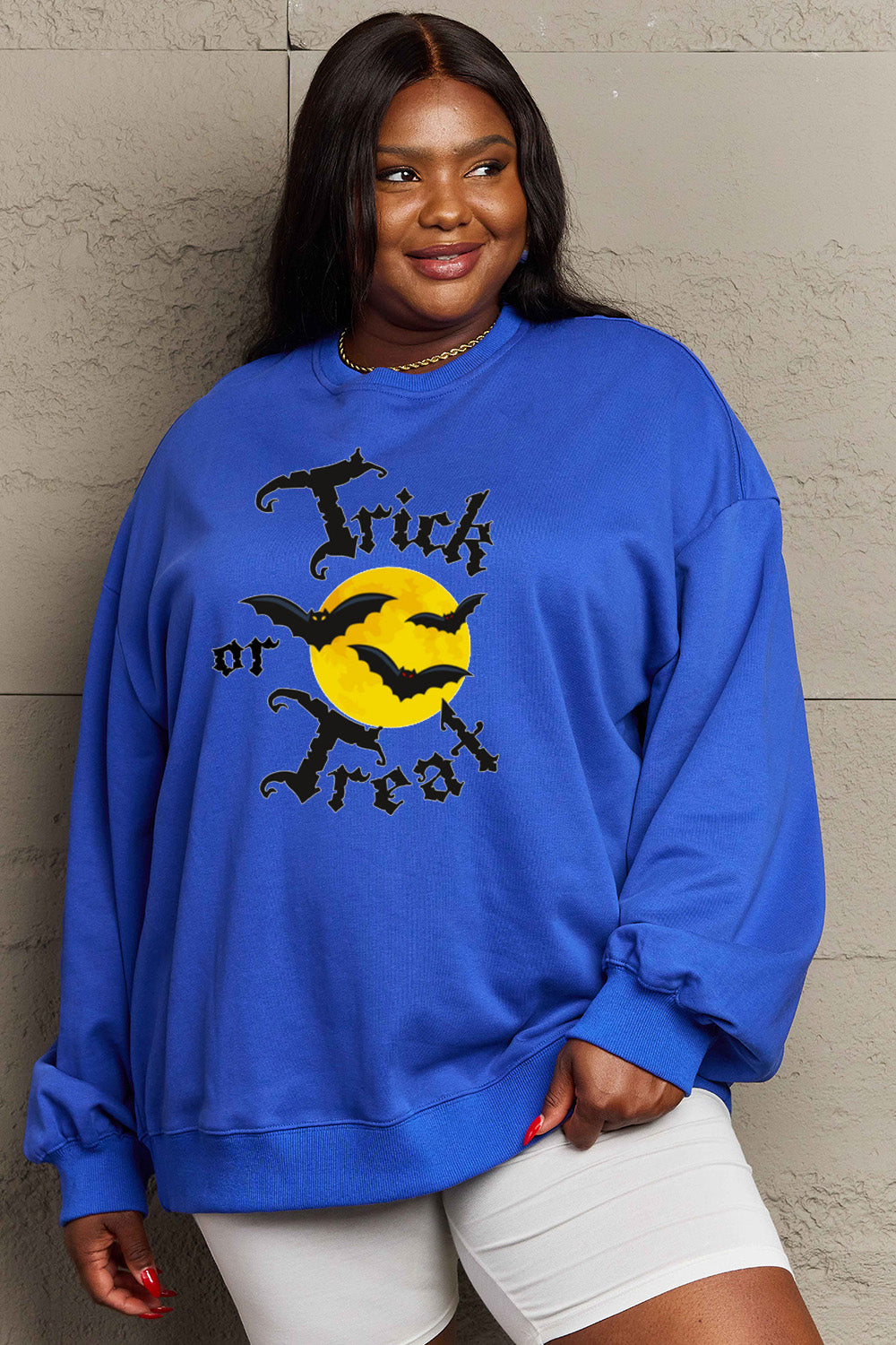 Simply Love Full Size TRICK OR TREAT Graphic Sweatshirt king-general-store-5710.myshopify.com