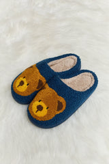 Melody Teddy Bear Print Plush Slide Slippers king-general-store-5710.myshopify.com