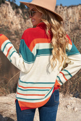 Striped Turtleneck Drop Shoulder Sweater king-general-store-5710.myshopify.com