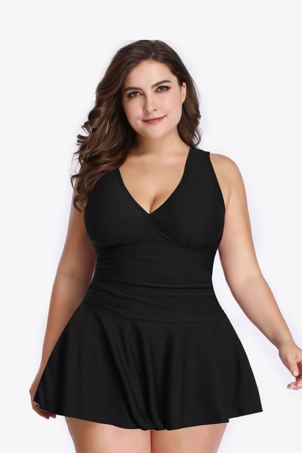 Plus Size Plunge Swim Dress king-general-store-5710.myshopify.com