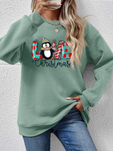 LIVE CHRISTMAS Drop Shoulder Round Neck Sweatshirt king-general-store-5710.myshopify.com