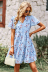 Floral Notched Flutter Sleeve Mini Dress king-general-store-5710.myshopify.com