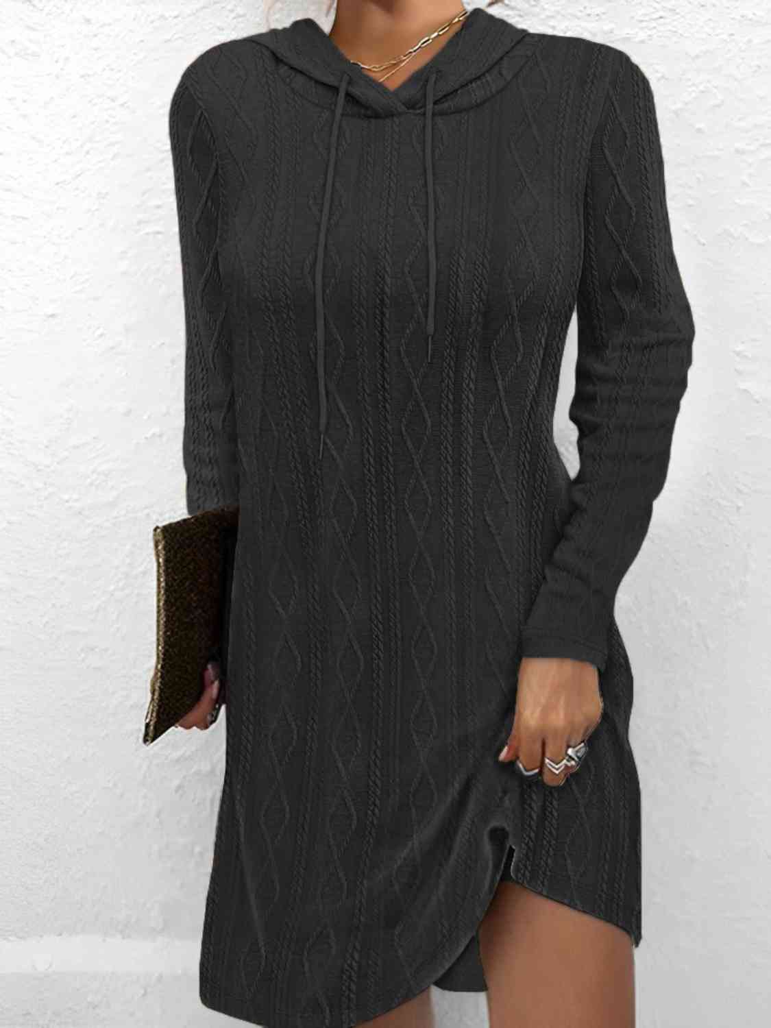 Drawstring Hooded Sweater Dress king-general-store-5710.myshopify.com