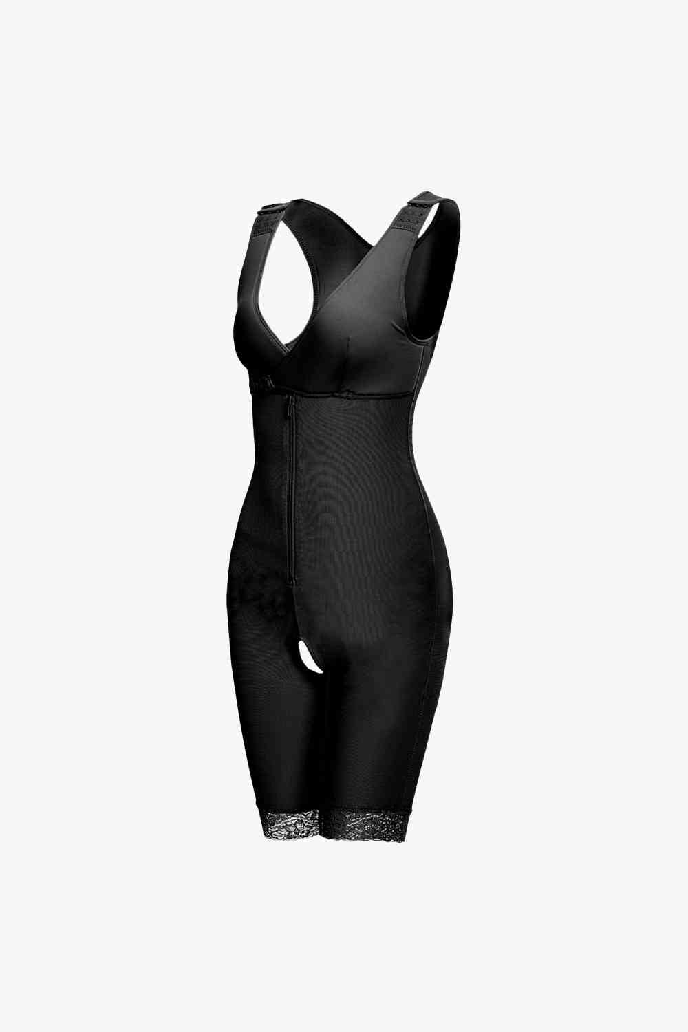 Full Size Lace Trim Shapewear with Zipper king-general-store-5710.myshopify.com