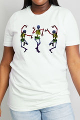 Simply Love Full Size Dancing Skeleton Graphic Cotton Tee king-general-store-5710.myshopify.com