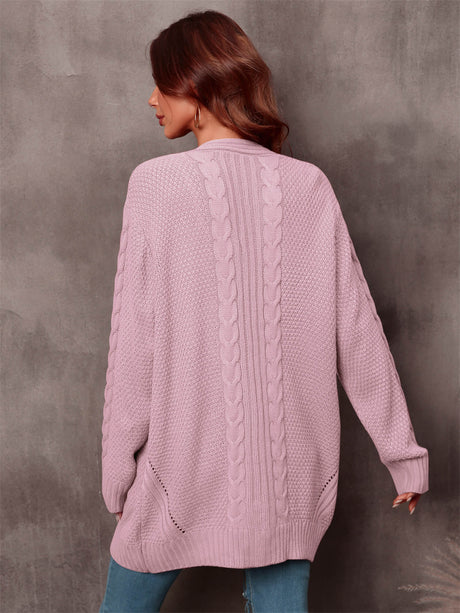 Warm Fall Mixed Knit Open Front Longline Cardigan king-general-store-5710.myshopify.com