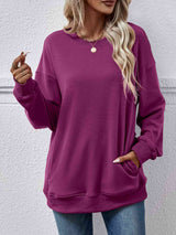 Dropped Shoulder Sweatshirt with Pockets king-general-store-5710.myshopify.com