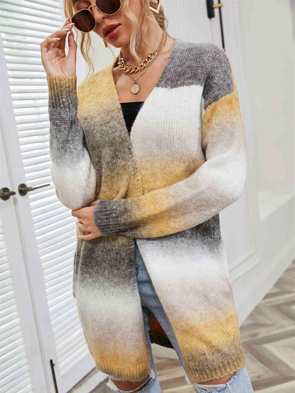 Full Size Gradient Open Front Cardigan king-general-store-5710.myshopify.com