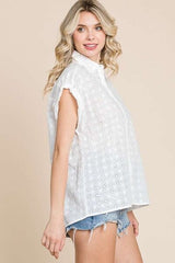 Culture Code Eyelet Crisscross Back Button Up Shirt king-general-store-5710.myshopify.com