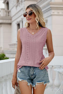 Eyelet V-Neck Tank king-general-store-5710.myshopify.com