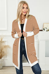 Striped Open Front Longline Cardigan king-general-store-5710.myshopify.com