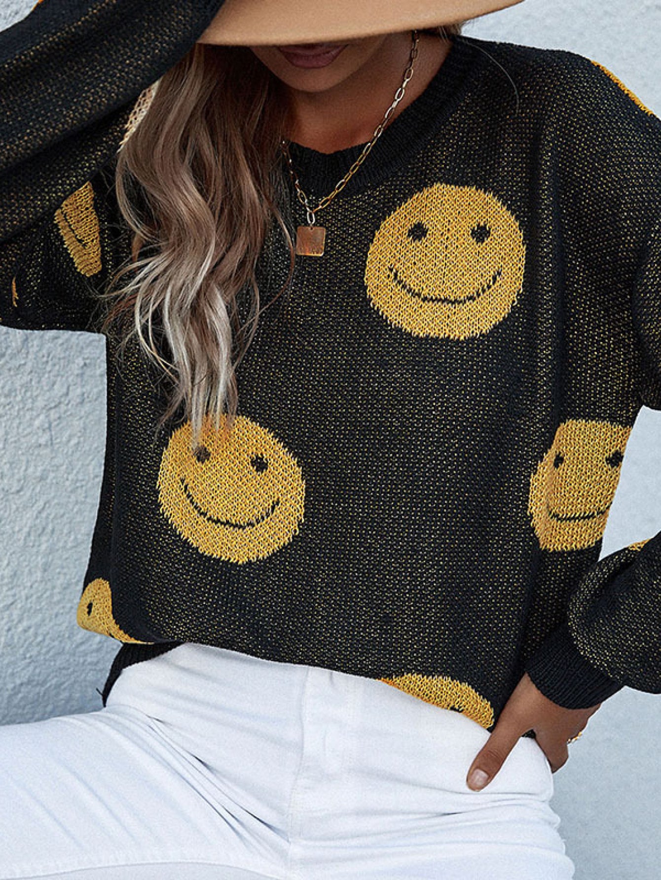 Smiley Face Sweater king-general-store-5710.myshopify.com