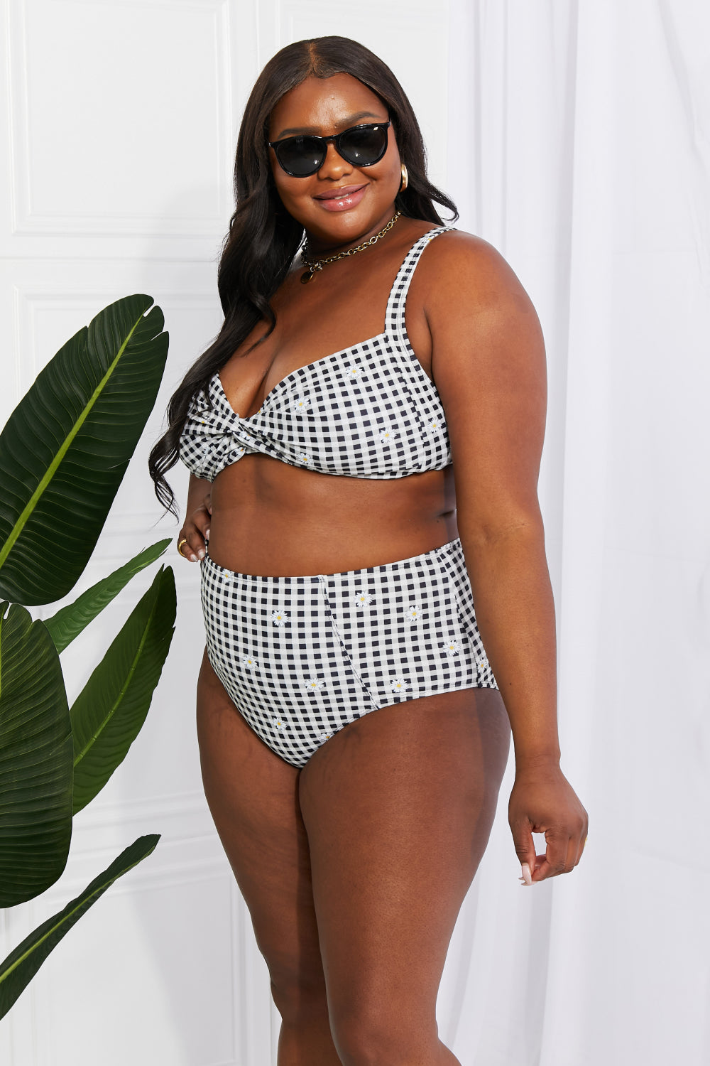 Marina West Swim Take A Dip Twist High-Rise Bikini in Black king-general-store-5710.myshopify.com