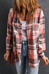 Plaid Dropped Shoulder Longline Shirt king-general-store-5710.myshopify.com