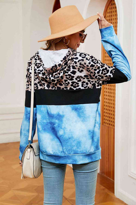 Leopard Drawstring Hoodie with Pocket king-general-store-5710.myshopify.com