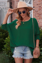 Round Neck Dolman Sleeve Textured Blouse king-general-store-5710.myshopify.com