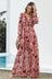 Floral Frill Trim Flounce Sleeve Plunge Maxi Dress king-general-store-5710.myshopify.com