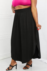 Zenana It's My Time Full Size Side Scoop Scrunch Skirt in Black king-general-store-5710.myshopify.com