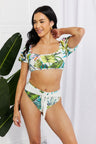 Marina West Swim Vacay Ready Puff Sleeve Bikini in Floral king-general-store-5710.myshopify.com